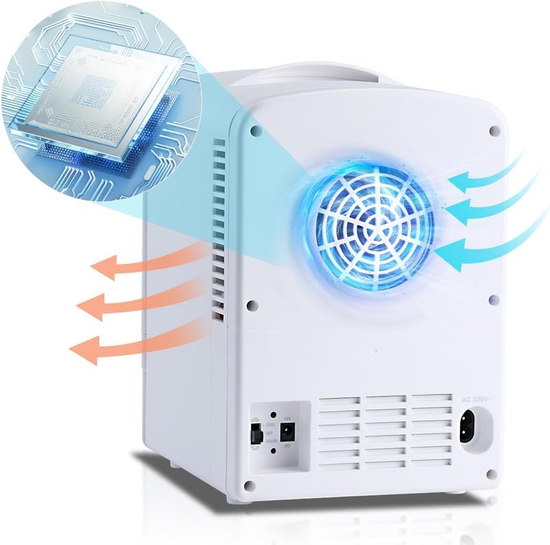 Iceblue Mini Fridge, Retro 4 Liter /6 Cans Tiny Fridge, AC Plug & 12V Car Charger Small Refrigerator, Compact & Portable 4A Cooling Mini Refrigerator for Bedroom, Car, Office, Dorm, Gift (White) - Image 5